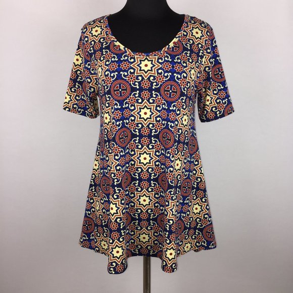 LuLaRoe Perfect T XS Geometric Tunic Slit Sides - Picture 1 of 8